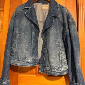 We The Free Denim Blue Women's Jacket, XL